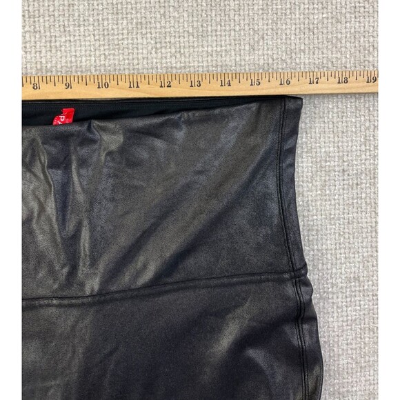 Spanx Faux Leather Leggings Women's Size 2X Black Pull On Shaping - Picture 6 of 11